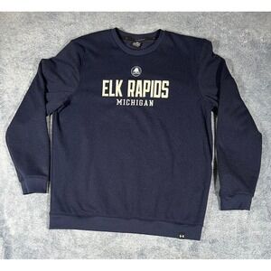 Under Armour Mens XL Storm Golf Pullover Navy Blue Elk Rapids Michigan Crewneck